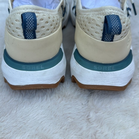 Sorel Cream Sneakers with Blue Highlights Size 8.5 - Picture 5 of 9